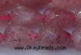 CBQ455 15.5 inches 13*18mm faceted teardrop strawberry quartz beads