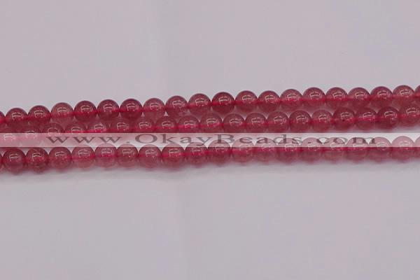 CBQ487 15.5 inches 8mm round strawberry quartz beads wholesale