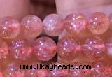 CBQ558 15.5 inches 4mm round golden strawberry quartz beads