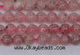 CBQ606 15.5 inches 6mm round natural strawberry quartz beads