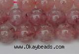 CBQ615 15.5 inches 14mm round natural strawberry quartz beads