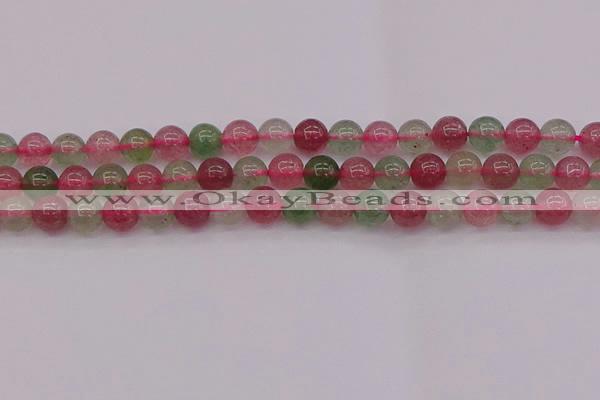 CBQ658 15.5 inches 10mm round mixed strawberry quartz beads