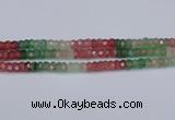 CBQ675 15.5 inches 4*7mm faceted rondelle mixed strawberry quartz beads