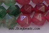 CBQ684 15.5 inches 12mm faceted nuggets mixed strawberry quartz beads