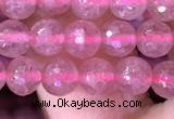 CBQ687 15.5 inches 6mm faceted round strawberry quartz gemstone beads