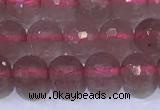 CBQ701 15.5 inches 6mmm faceted round strawberry quartz beads