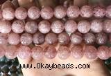 CBQ709 15.5 inches 12mm round strawberry quartz beads wholesale