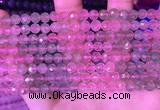 CBQ723 15.5 inches 6mm faceted round mixed strawberry quartz beads