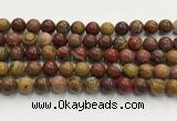 CBQ742 15.5 inches 10mm round red moss agate gemstone beads wholesale