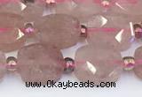 CBQ751 15.5 inches 8*10mm faceted oval strawberry quartz beads