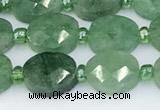 CBQ753 15.5 inches 8*10mm faceted oval green strawberry quartz beads