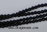 CBS01 15.5 inches 4mm round black stone beads wholesale