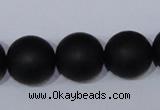 CBS07 15.5 inches 16mm round black stone beads wholesale