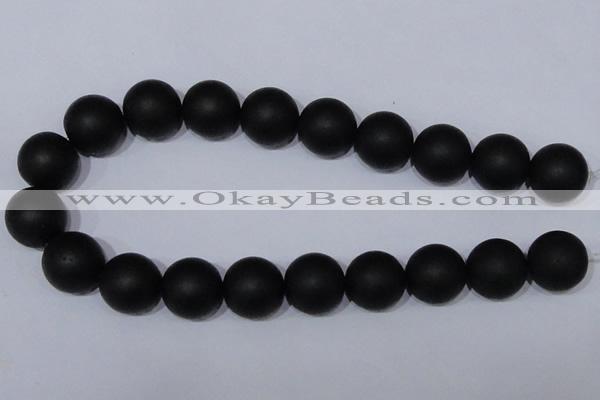 CBS09 15.5 inches 20mm round black stone beads wholesale