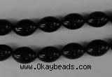 CBS201 15.5 inches 8*12mm rice blackstone beads wholesale