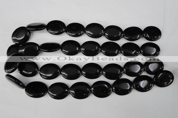 CBS253 15.5 inches 20*25mm oval blackstone beads wholesale