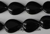 CBS265 15.5 inches 13*18mm flat teardrop blackstone beads wholesale