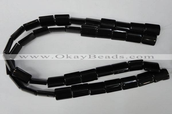 CBS275 15.5 inches 13*18mm flat tube blackstone beads wholesale