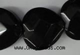 CBS308 15.5 inches 26*26mm faceted heart blackstone beads wholesale