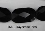 CBS320 15.5 inches 18*30mm faceted rectangle blackstone beads wholesale