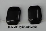 CBS345 Top-drilled 18*25mm rectangle blackstone beads wholesale