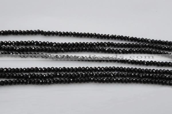 CBS506 15.5 inches 2*3mm faceted rondelle A grade black spinel beads