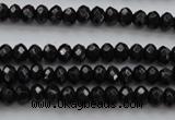 CBS507 15.5 inches 2*4mm faceted rondelle A grade black spinel beads