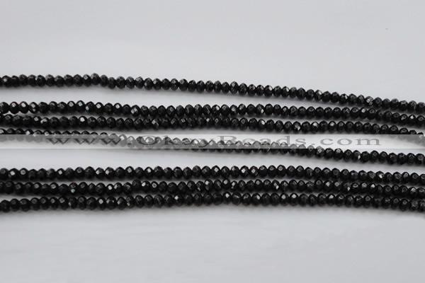 CBS507 15.5 inches 2*4mm faceted rondelle A grade black spinel beads