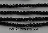 CBS520 15.5 inches 2mm faceted round A grade black spinel beads