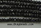 CBS531 15.5 inches 1.5*2.5mm faceted rondelle black spinel beads