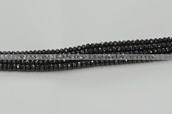 CBS532 15.5 inches 3*5mm faceted rondelle black spinel beads