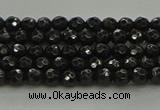 CBS534 15.5 inches 3mm faceted round black spinel beads