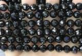 CBS545 15.5 inches 8mm faceted round black spinel gemstone beads