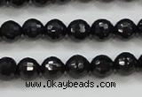 CBS556 15.5 inches 6mm faceted round AA grade black spinel beads