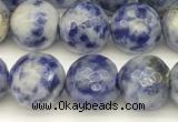 CBS612 15 inches 8mm faceted round blue spot stone beads