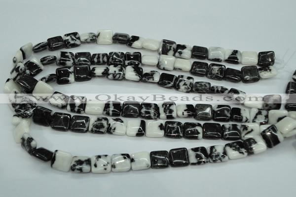 CBW133 15.5 inches 12*12mm square black & white jasper beads