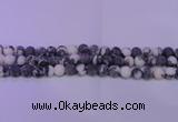 CBW150 15.5 inches 4mm round matte black & white jasper beads