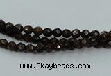 CBZ102 15.5 inches 4mm faceted round bronzite gemstone beads