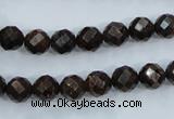 CBZ103 15.5 inches 6mm faceted round bronzite gemstone beads