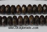 CBZ404 15.5 inches 6*12mm faceted rondelle bronzite gemstone beads