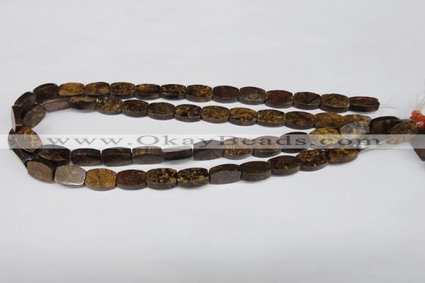 CBZ426 15.5 inches 10*14mm flat drum bronzite gemstone beads