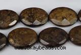 CBZ439 15.5 inches 15*20mm faceted oval bronzite gemstone beads