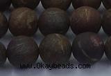 CBZ605 15.5 inches 12mm round matte bronzite beads wholesale