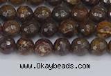 CBZ611 15.5 inches 6mm faceted round bronzite gemstone beads