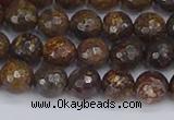 CBZ612 15.5 inches 8mm faceted round bronzite gemstone beads