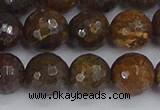 CBZ614 15.5 inches 12mm faceted round bronzite gemstone beads