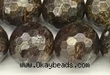 CBZ633 15 inches 12mm faceted round bronzite beads wholesale