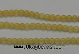 CCA02 15.5 inches 4mm round yellow calcite gemstone beads wholesale