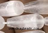 CCA375 15.5 inches 8*20mm teardrop white calcite gemstone beads