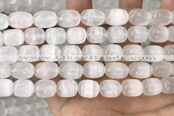 CCA380 15.5 inches 10*12mm rice white calcite gemstone beads